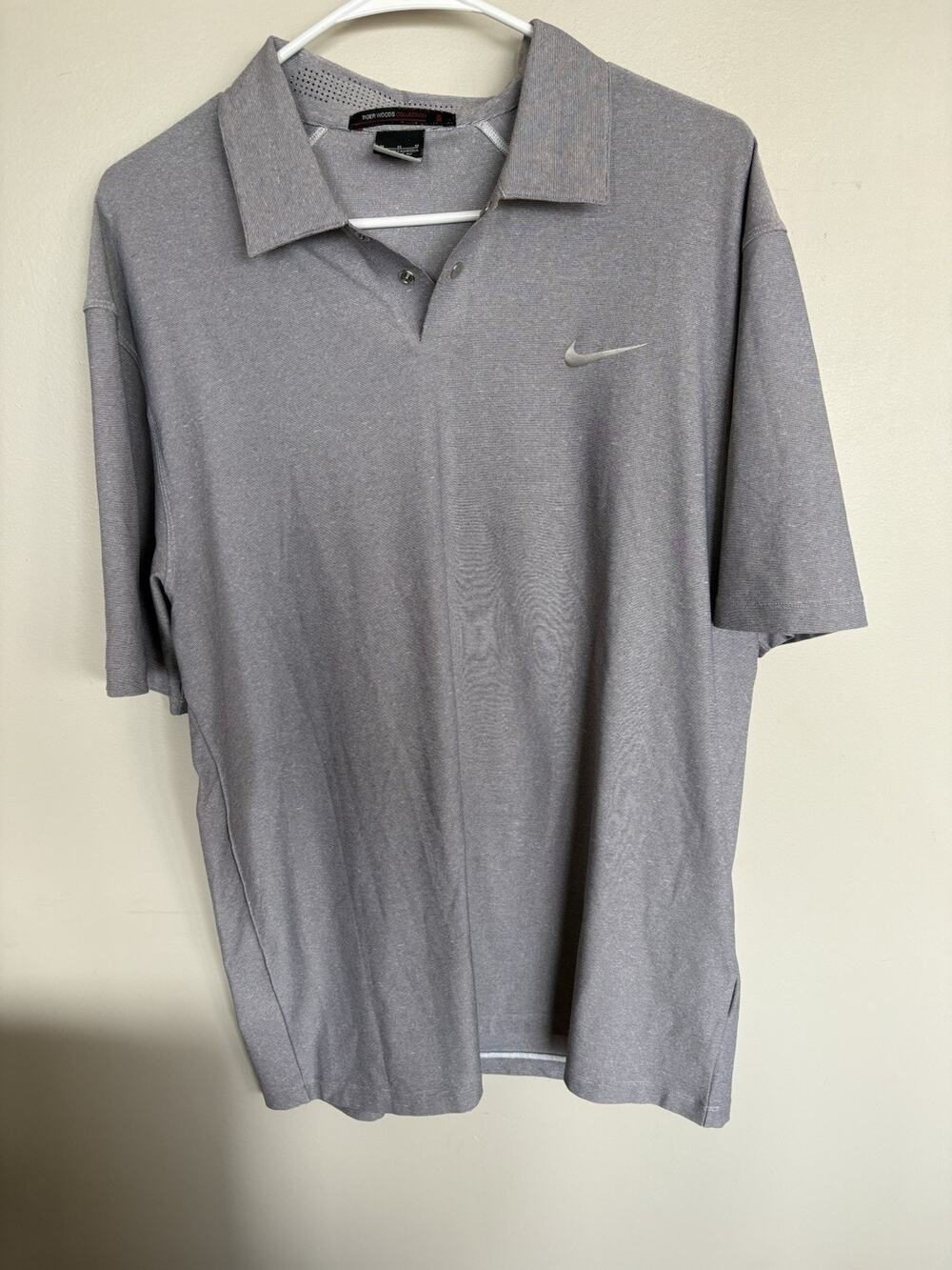 Nike Men's Dri-Fit Tiger Woods Collection Golf Polo Shirt Grey Size M Medium